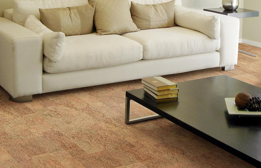 Пробковый пол клеевой Corkstyle Natural Cork Fantasie 915×305×6 фото в интерьере